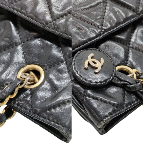 698658BV (X6) Chanel Hand Bag Matelasse Black Lambskin - Picture 6 of 10